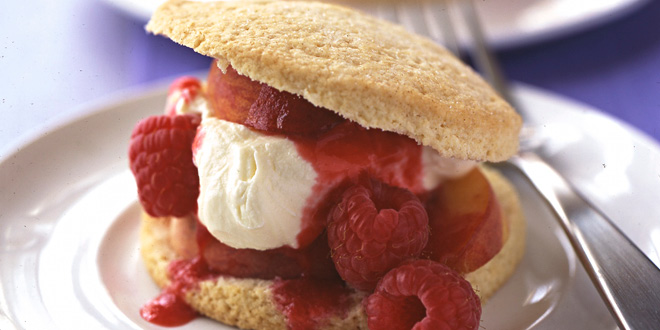 Peach Melba Shortcakes