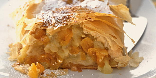 Apricot And Apple Strudel