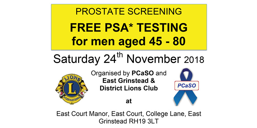 Lions Club Brings Prostate Testing To East Grinstead