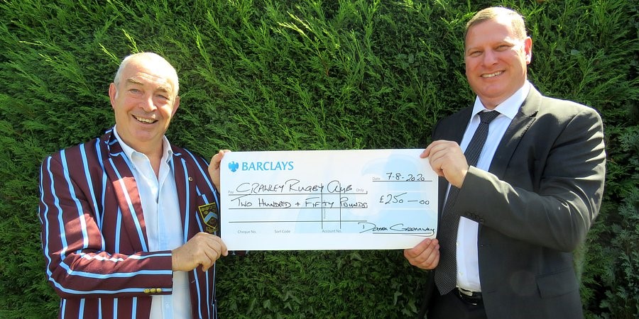 Crawley Wheelchair Rugby Club Cheque