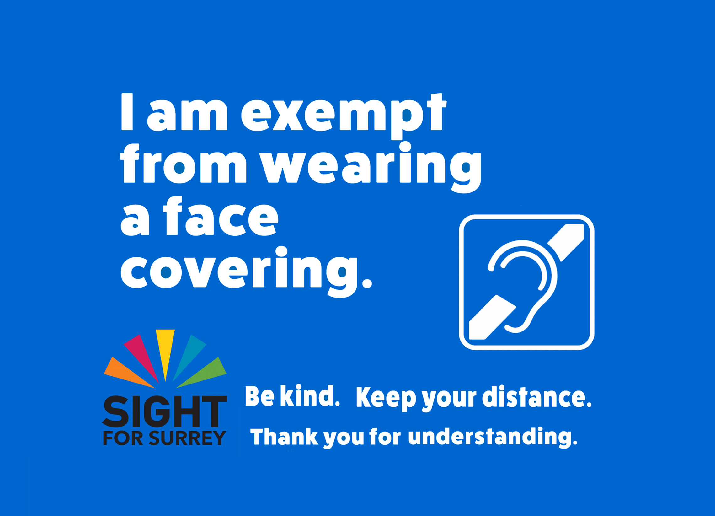 Sight for Surrey Face Mask Exemption Cards RH Uncovered