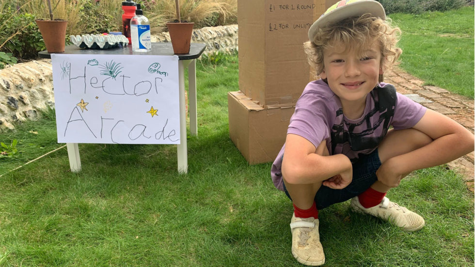 Six-year-old Hector, Raises Money Using Cardboard Boxes