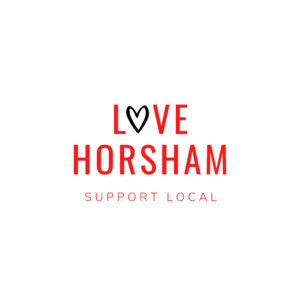 LOVE HORSHAM WHITE CIRCLE LOGO