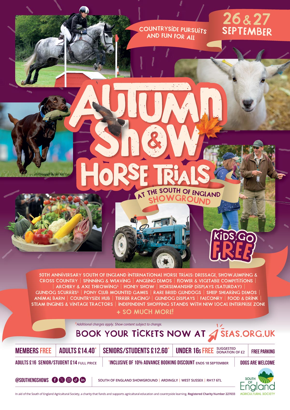 Ad graphic for Autumn Show & Horse Trials 2026, with event details and ticket information